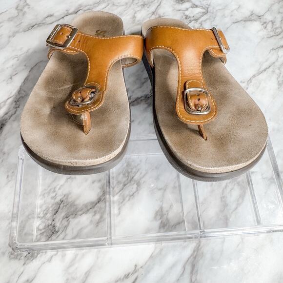 SAS Sanibel Comfort Sandal Thong Womens Size 6 M Flip Flop Caramel Tan Tripad - Picture 7 of 7